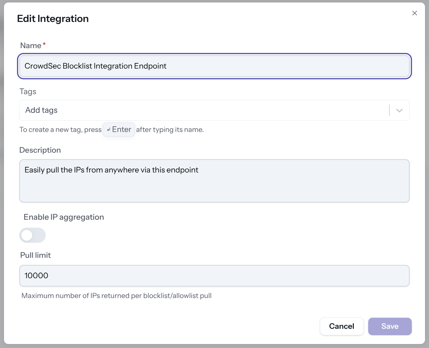 Remediation Component Integration Creation Screen